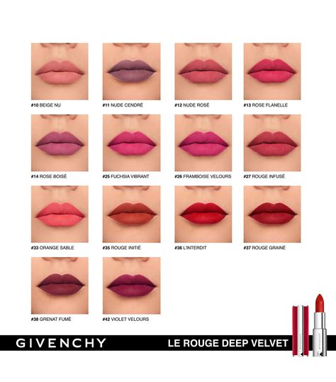 givenchy le rouge deep velvet 14|Givenchy sheer velvet lipstick 18.